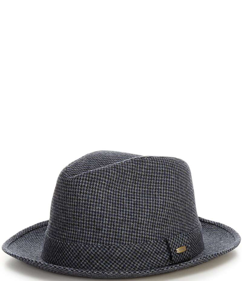 ˥ ߥ  ꡼ ˹ Cremieux Blue Label Houndstooth Fedora Hat Grey 졼