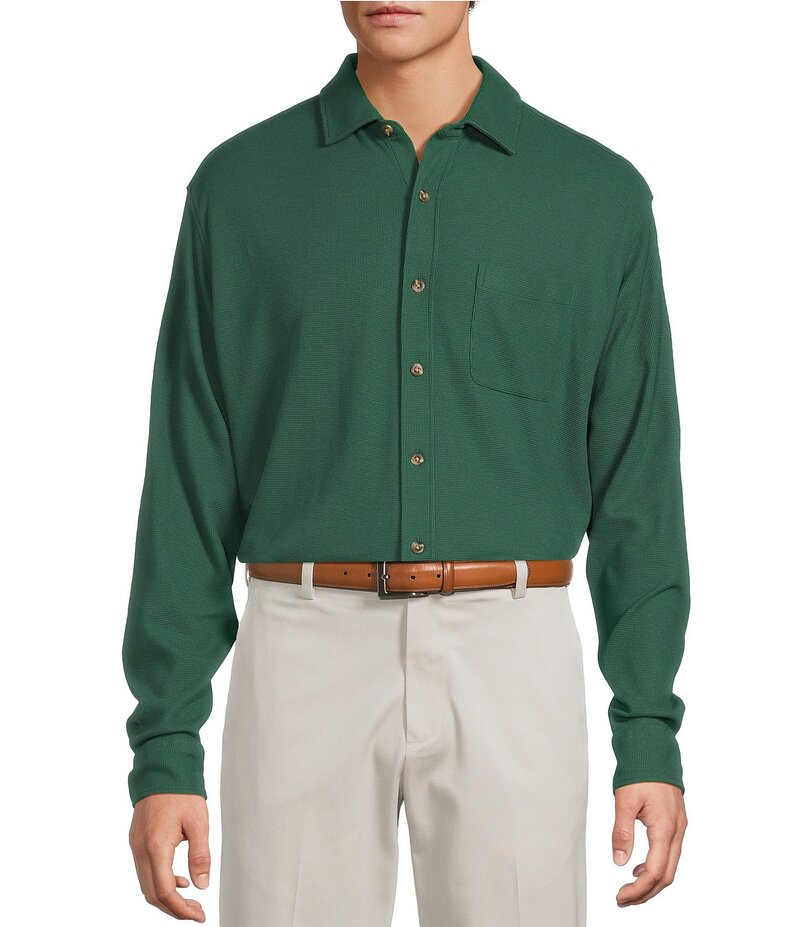 饦ɥȥ꡼ɥ衼  ȥåץ   Roundtree & Yorke Long Sleeve Solid Waffle Coat ...