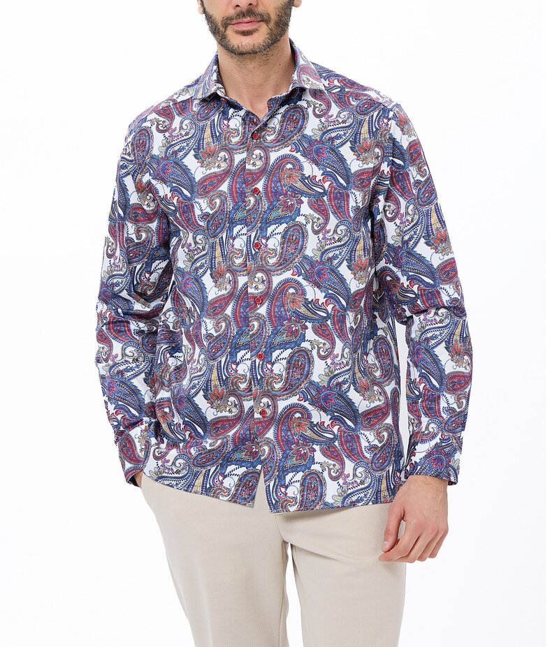 ビスコッティ メンズ トップス シャツ トール Visconti Big & Tall Large Paisley Long Sleeve Woven S..