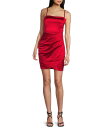 【送料無料】 ハニーアンドロージー レディース ワンピース トップス Square Neck Faux Wrap Satin Dress Red(4)