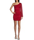 【送料無料】 ジャンプ レディース ワンピース トップス One Shoulder Glitter Ruched Dress Red(4)