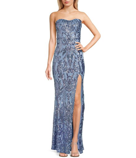【送料無料】 ルルズ レディース ワンピース トップス Sequin Pattern Delmar Strapless Mermaid Dress Periwinkle 【送料無料】 ルルズ レディース ワンピース トップス Sequin Pattern Delmar Strapless Mermaid Dress Periwinkle