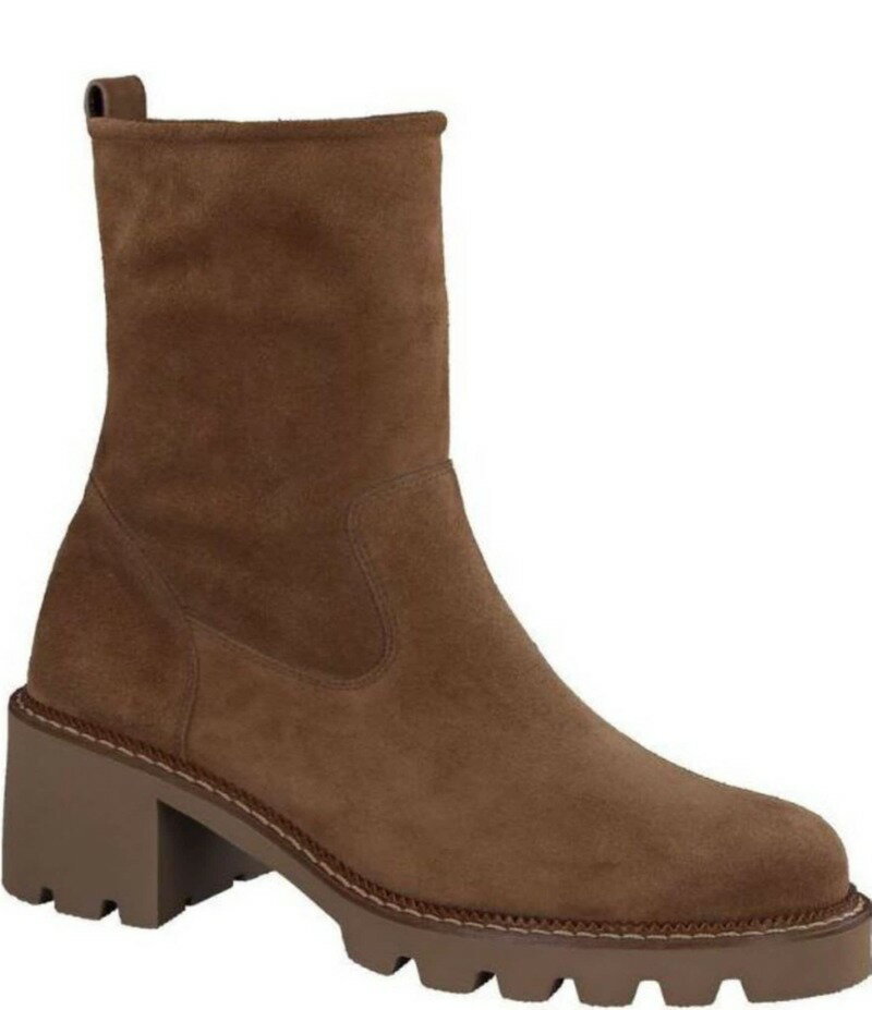 ポール・グリーン レディース シューズ ブーツ・レインブーツ レザー Toffee Paul Green Wanda Suede Lug Sole Booties