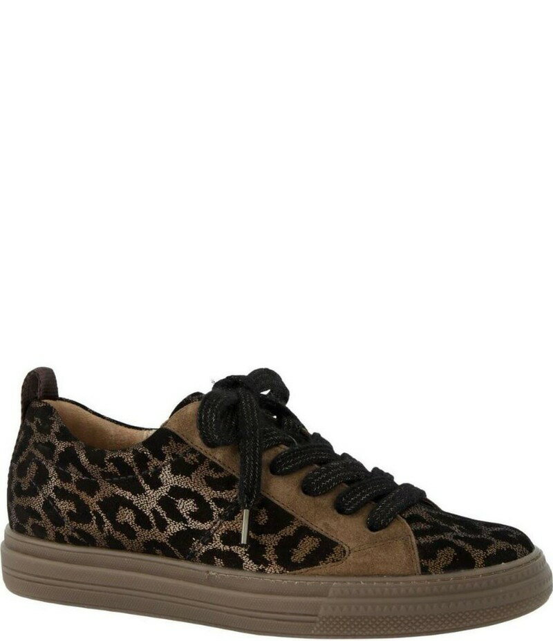 ポール・グリーン レディース シューズ スニーカー プラットフォーム プリント トール キャップ Paul Green Capri Metallic Shimmer Leopard Print Platform Sneakers Bronze Earth メタリック