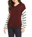 カッパーキー レディース パーカー・スウェット アウター Stripe Sleeve Sweater Burgundy Multi