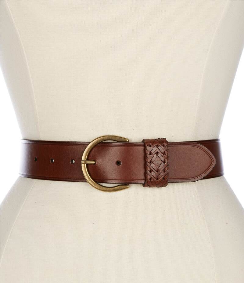 フライ レディース アクセサリー ベルト レザー Frye 1.5 Woven Keeper Leather Belt Tan タン