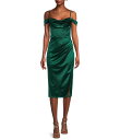 【送料無料】 ビーダーリン レディース ワンピース トップス Off The Shoulder Pleated Front Slit Dress Hunter