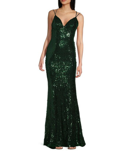 【送料無料】 ビーダーリン レディース ワンピース トップス Double Strap V-Neck Sequin & Pearl Studded Dress Hunter/Hunter 【送料無料】 ビーダーリン レディース ワンピース トップス Double Strap V-Neck Sequin & Pearl Studded Dress Hunter/Hunter