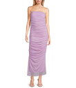 【送料無料】 ジャンプ レディース ワンピース トップス Glitter Strapless Ruched Midi Dress Lilac(4)