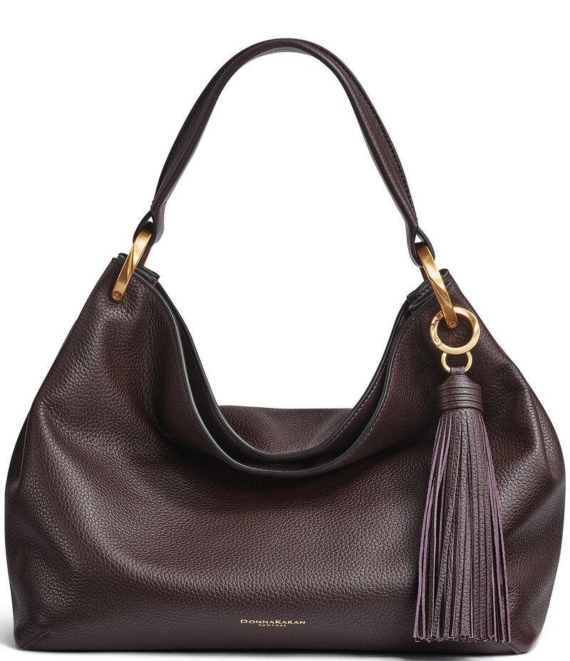 ダナキャラン レディース バッグ ショルダーバッグ Donna Karan Glenwood Tassel Slouchy Shoulder Bag Chocolate チョコレート