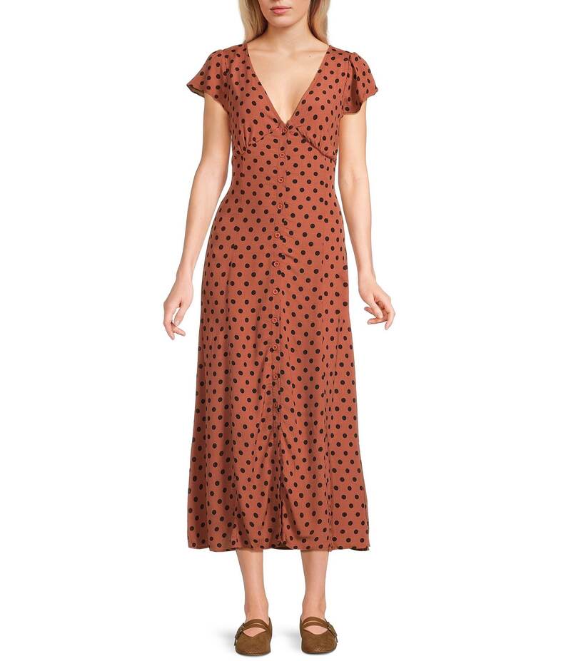 ブルーペッペーブルーペッパー レディース トップス ワンピース ドット柄 ミディワンピース ドット ミ..