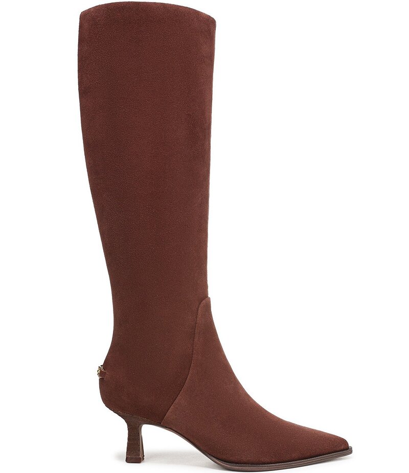 サムエデルマン レディース シューズ ブーツ・レインブーツ トール スエード ブーツ ヒール Circus NY by Sam Edelman Yulia Suede Pointed Toe Kitten Heel Tall Dress Boots Deep Pecan