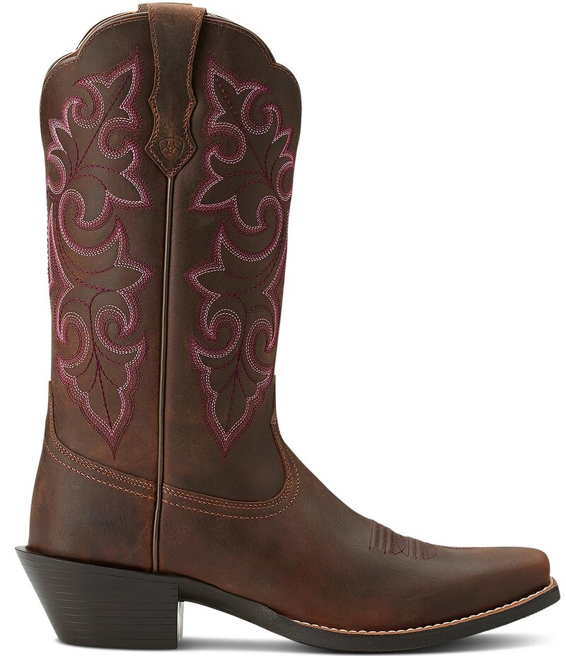 アリアト レディース シューズ ブーツ・レインブーツ レザー Ariat Women's Round Up Square Toe Leath..