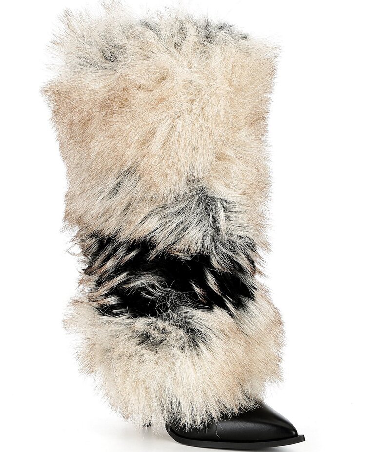 アザレア ワン レディース シューズ ブーツ・レインブーツ Azalea Wang Ekko Faux Fur Stiletto Boots ..