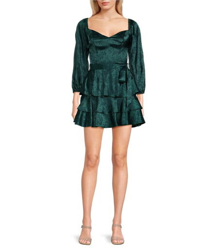 【送料無料】 ビーダーリン レディース ワンピース トップス Floral Print Long Sleeve Tie Waist Tiered Fit & Flare Dress Hunter 【送料無料】 ビーダーリン レディース ワンピース トップス Floral Print Long Sleeve Tie Waist Tiered Fit & Flare Dress Hunter