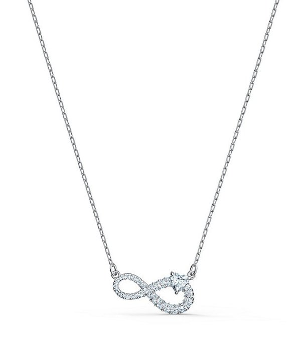 スワロフスキー レディース ネックレス・チョーカー アクセサリー Swa Crystal Infinity Necklace Silver/Crystal