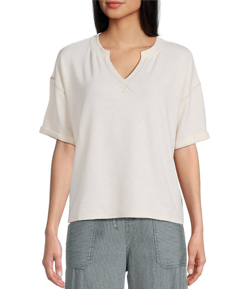 ブルーペッペーブルーペッパー レディース トップス Tシャツ Vネック シャツ コントラスト Blu Pepper ..