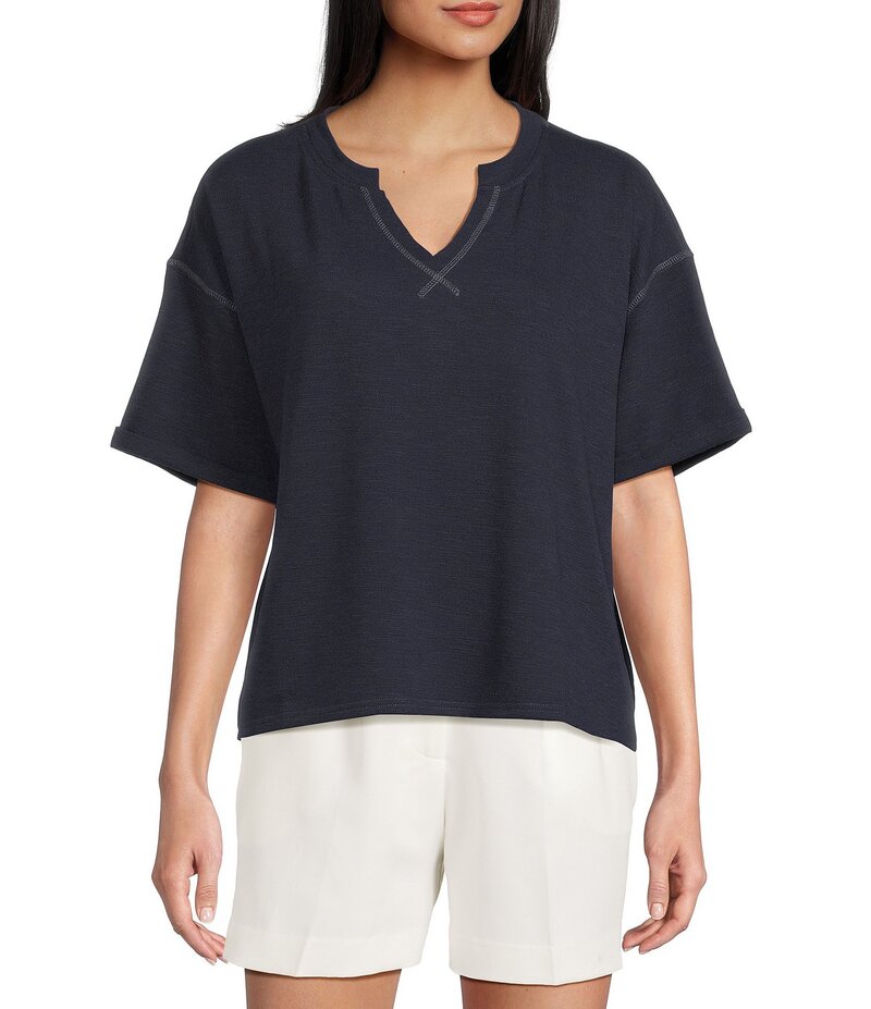 ブルーペッペーブルーペッパー レディース トップス Tシャツ Vネック シャツ コントラスト Blu Pepper ..