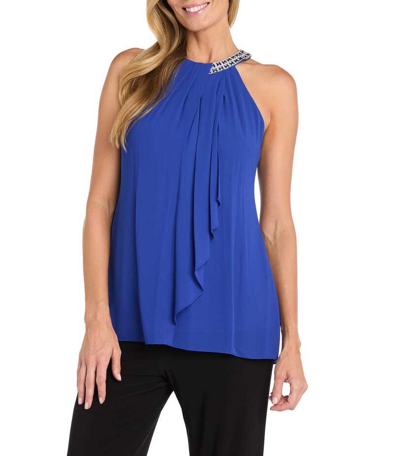 アールアンドエムリチャーズ レディース トップス シャツ クレープ ノースリーブ ホルター R & M Richa..