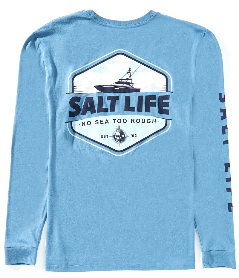 ソルトライフ メンズ トップス シャツ Tシャツ ジャージー Salt Life Heavy Seas Long Sleeve Jersey T-Shirt Coastal Blue ブルー(4)