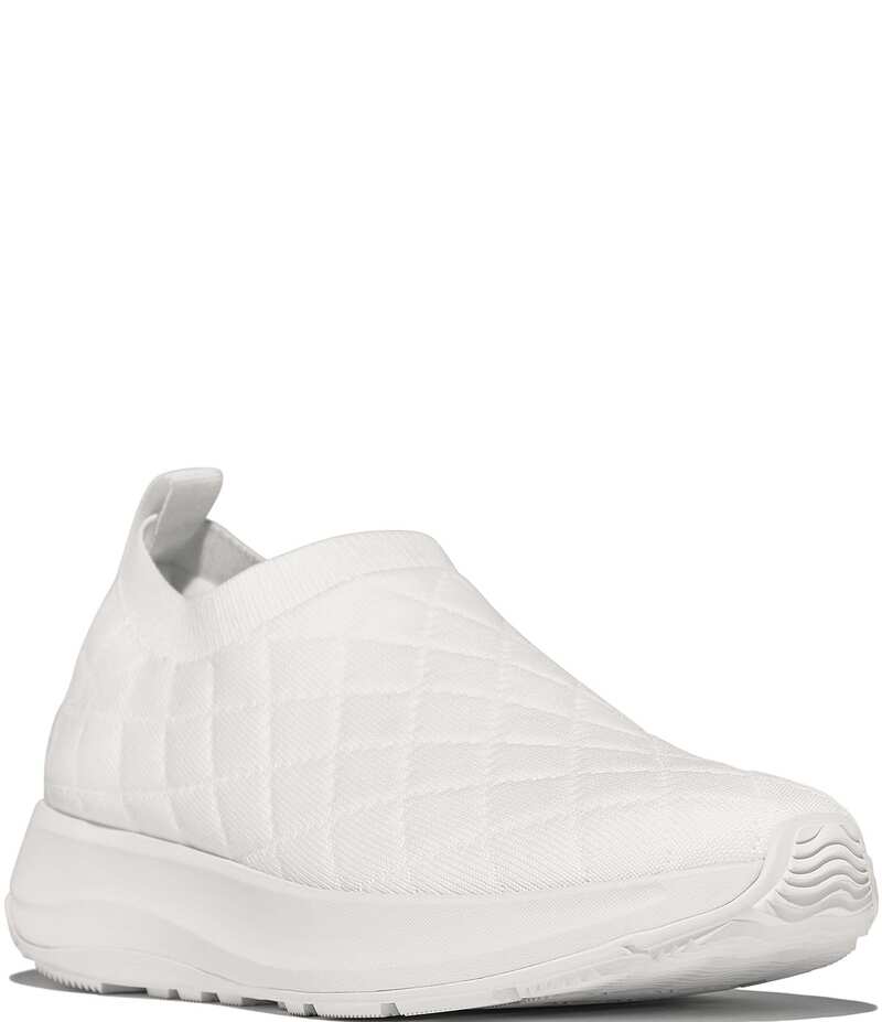 フィットフロップ レディース シューズ スニーカー キルティング ニット Fitflop F-Mode Flow Quilted Knit Slip On Sneakers Urban White ホワイト