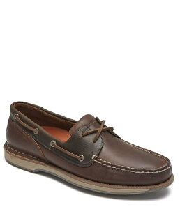 ロックポート メンズ スリッポン・ローファー シューズ Men’s Perth Casual Boat Shoes Dark Brown Leather