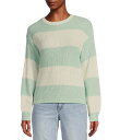【送料無料】 カッパーキー レディース パーカー・スウェット フーディー アウター Shaker Stripe Sweater Mint/Ivory