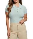 【送料無料】 ゲス レディース パーカー・スウェット フーディー アウター Coraline Polo Short Sleeve Eyelash Sweater...