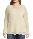 【送料無料】 スカイズアブルー レディース パーカー・スウェット フーディー アウター Plus Crochet Long Sleeve Scalloped H...