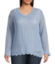 【送料無料】 スカイズアブルー レディース パーカー・スウェット フーディー アウター Plus Crochet Long Sleeve Scalloped H...