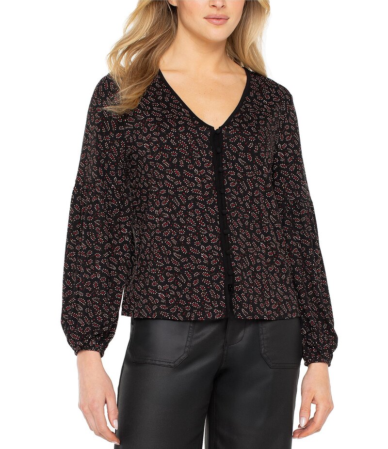 ReVida ŷԾŹ㤨֥ס 󥼥륹 ǥ ȥåץ  Vͥå ե ץ ˥å 㡼 ե Liverpool Los Angeles Jersey Knit Floral Print V-Neck Long Sleeve Top Black Red Ditsy ֥åפβǤʤ27,480ߤˤʤޤ