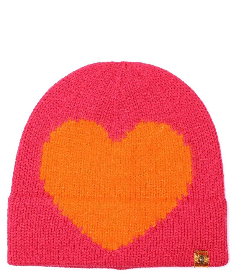 カートジェイガーロンドン レディース アクセサリー 帽子 Kurt Geiger London Fuzzy Heart Beanie Fuch..
