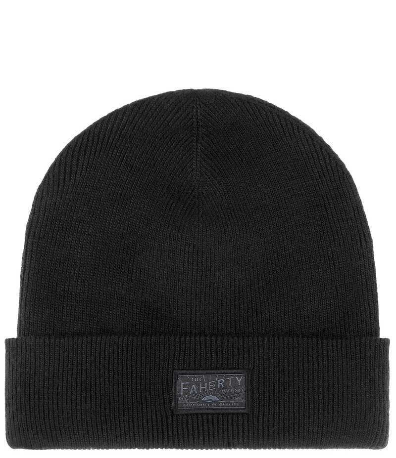 ファレティ レディース アクセサリー 帽子 ロゴ Faherty Core Logo Beanie Black ブラック(4)