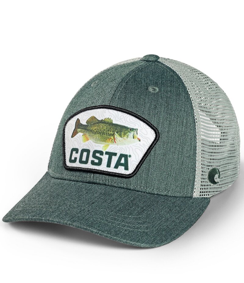   ꡼ ˹ Costa Largemouth Bass Topo Trucker Hat Green Heather Largemout...