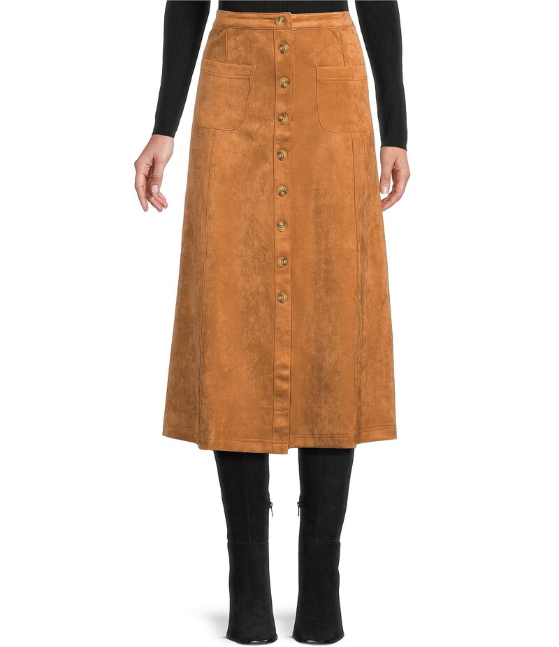 ブルーペッペーブルーペッパー レディース ボトムスカート ミディ スエード Blu Pepper Faux Suede Mid..