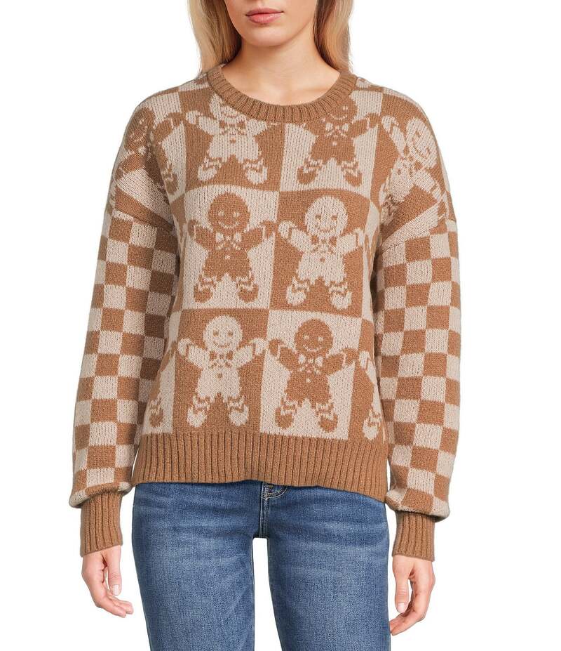 ブルーペッペーブルーペッパー レディース アウター ニット・セーター Blu Pepper Gingerbread Check L..