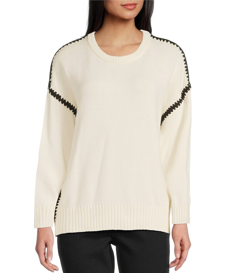 ブルーペッペーブルーペッパー レディース アウター ニット・セーター コントラスト Blu Pepper Contra..