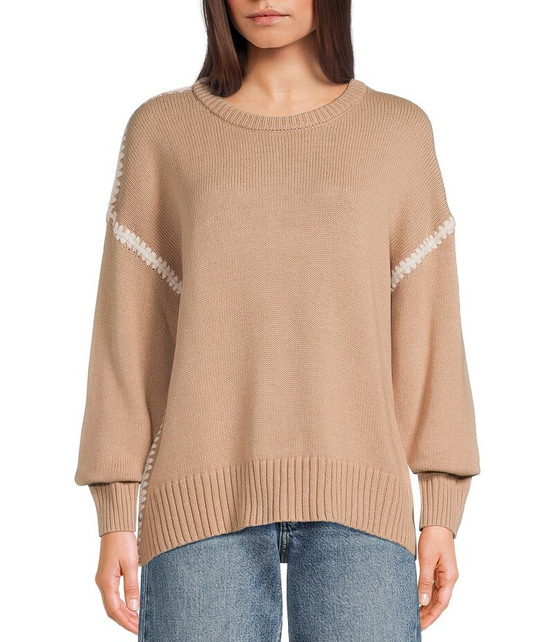 ブルーペッペーブルーペッパー レディース アウター ニット・セーター コントラスト Blu Pepper Contra..