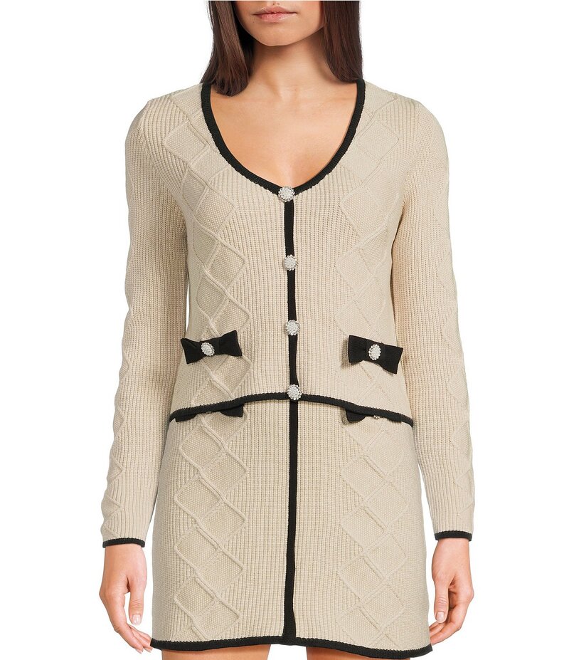 ブルーペッペーブルーペッパー レディース アウター ニット・セーター Vネック コントラスト Blu Peppe..