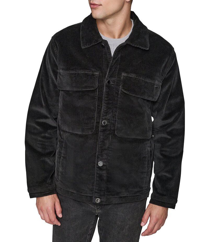 カール ラガーフェルド メンズ トップス シャツ コーデュロイ ジャケット Karlagerfeld Paris Corduroy Shirt Jacket Black ブラック