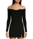 【送料無料】 ジービー レディース パーカー・スウェット フーディー アウター Off-The-Shoulder Long Sleeve Sweater Bla...