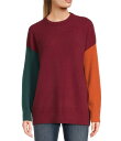 【送料無料】 モアモア レディース パーカー・スウェット フーディー アウター Long Sleeve Color Block Tunic Sweater Red Pear