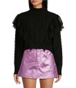 【送料無料】 ジービー レディース パーカー・スウェット フーディー アウター Tulle Cable Knit Sweater Black