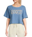 【送料無料】 ロキシー レディース Tシャツ トップス Logo Short Sleeve Cropped Graphic T-Shirt Riviera