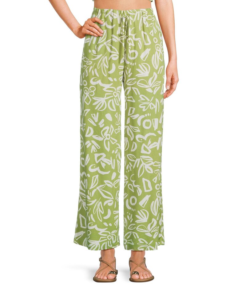 ブルーペッペーブルーペッパー レディース ボトムス カジュアルパンツ ワイドレッグ フラワー柄 プリン..