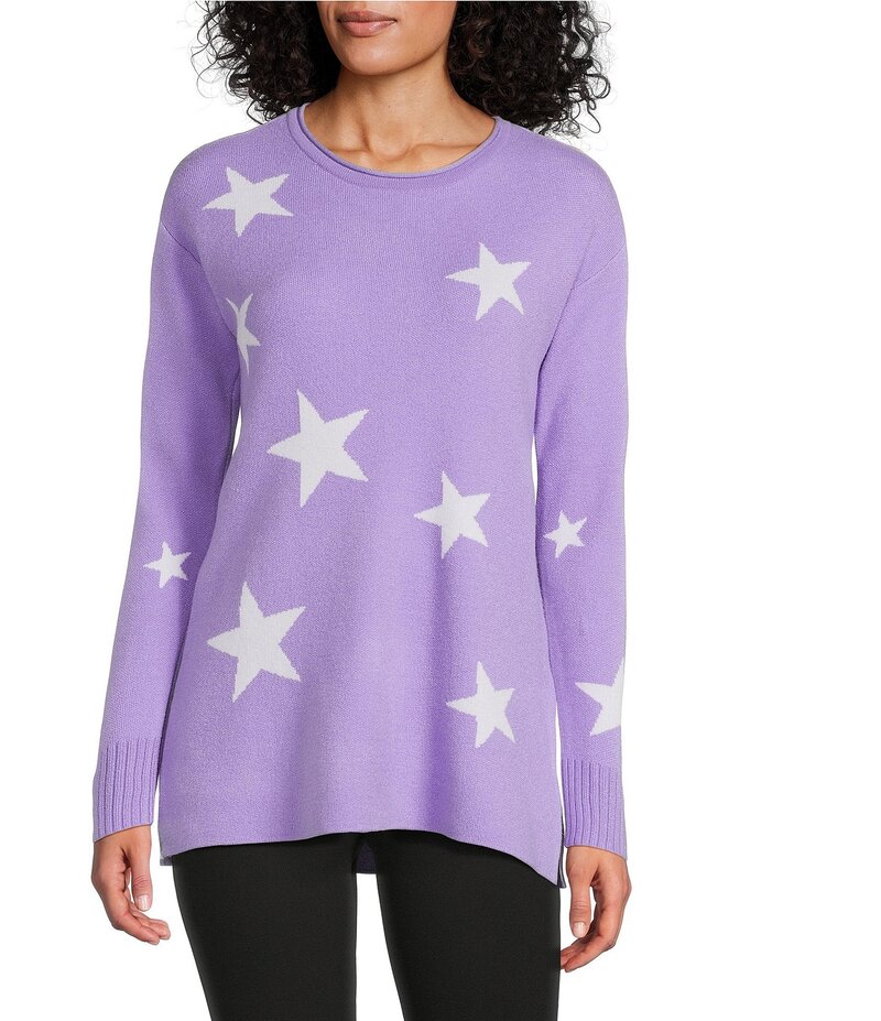 インベストメンツ レディース アウター ニット・セーター クルーネック Slim Factor by Investments Ma..