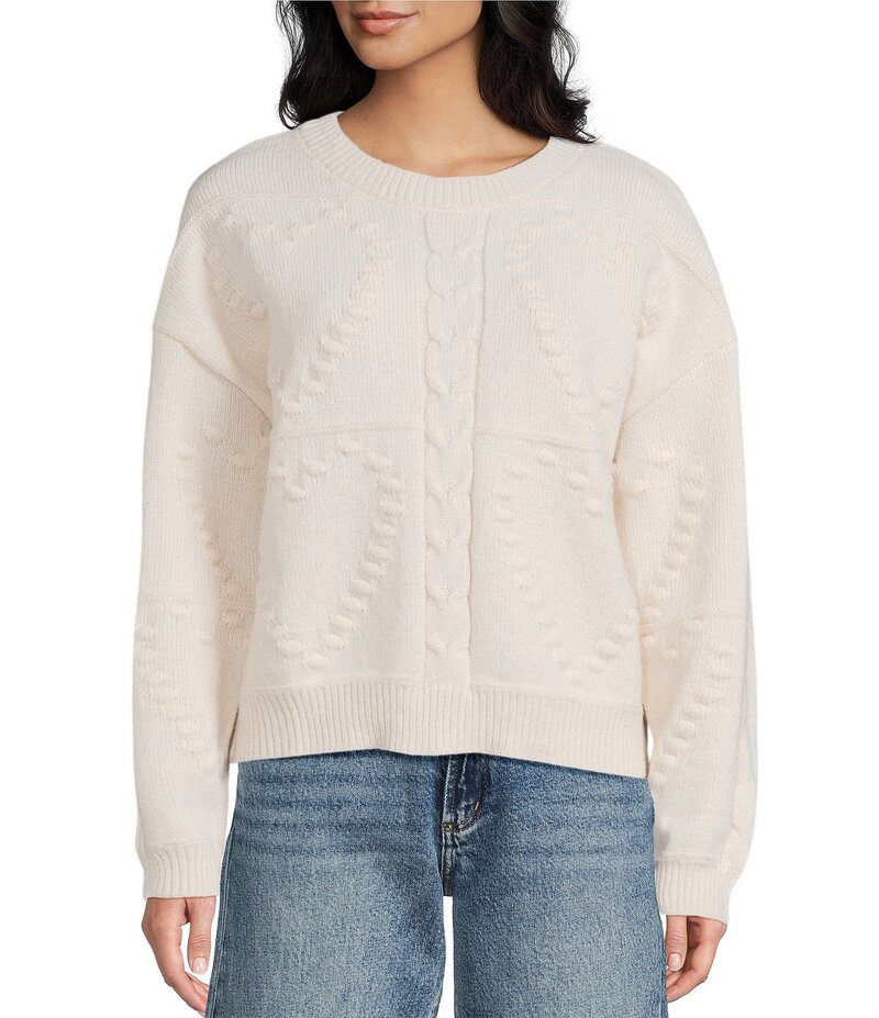 ブルーペッペーブルーペッパー レディース アウター ニット・セーター Blu Pepper Heart Motif Cable K..