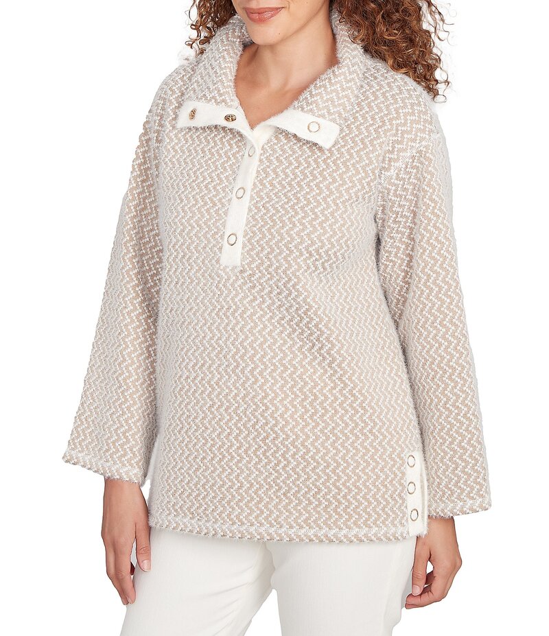 ルビーアールディー レディース トップス シャツ モックネック ニット Ruby Rd. ZIG-Zag High Mock Nec..