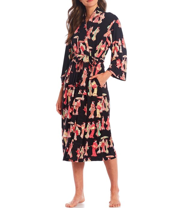�ʥȥ� ��ǥ����� ������������� �ʥ��ȥ����� �ץ��� �˥å� Natori Geisha Printed Cozy Knit Long Sleeve Ti...