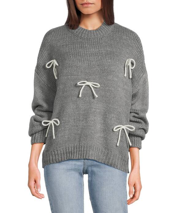 【送料無料】 ブルーペッペーブルーペッパー レディース ニット・セーター アウター Mock Neck Bow Det..